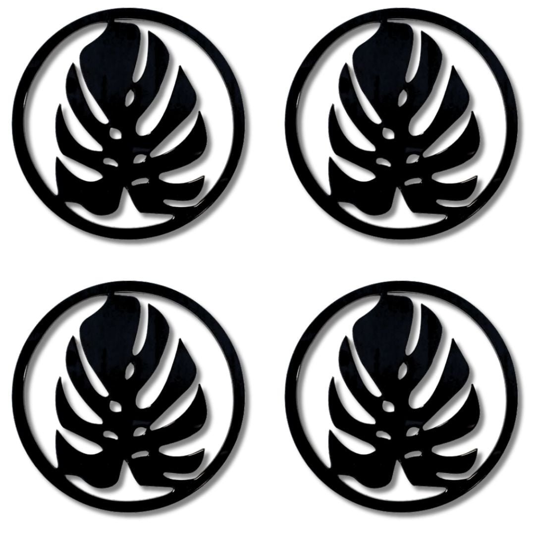 Acrylic coasters - black - set of 4