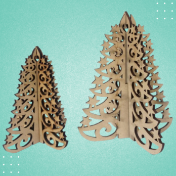 3D DIY Christmas Tree Cutouts Combo Set (4” + 6”)