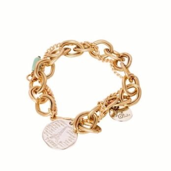 Disc Charm Bracelet – Brushed Gold Finish