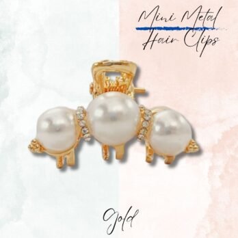 Gold & Pearl Premium Metal Hair Claw Clip – Strong Grip, Elegant Design
