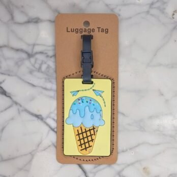 Ice Cream Cone Luggage Tag – Blue – Fun & Colourful Travel Identifier
