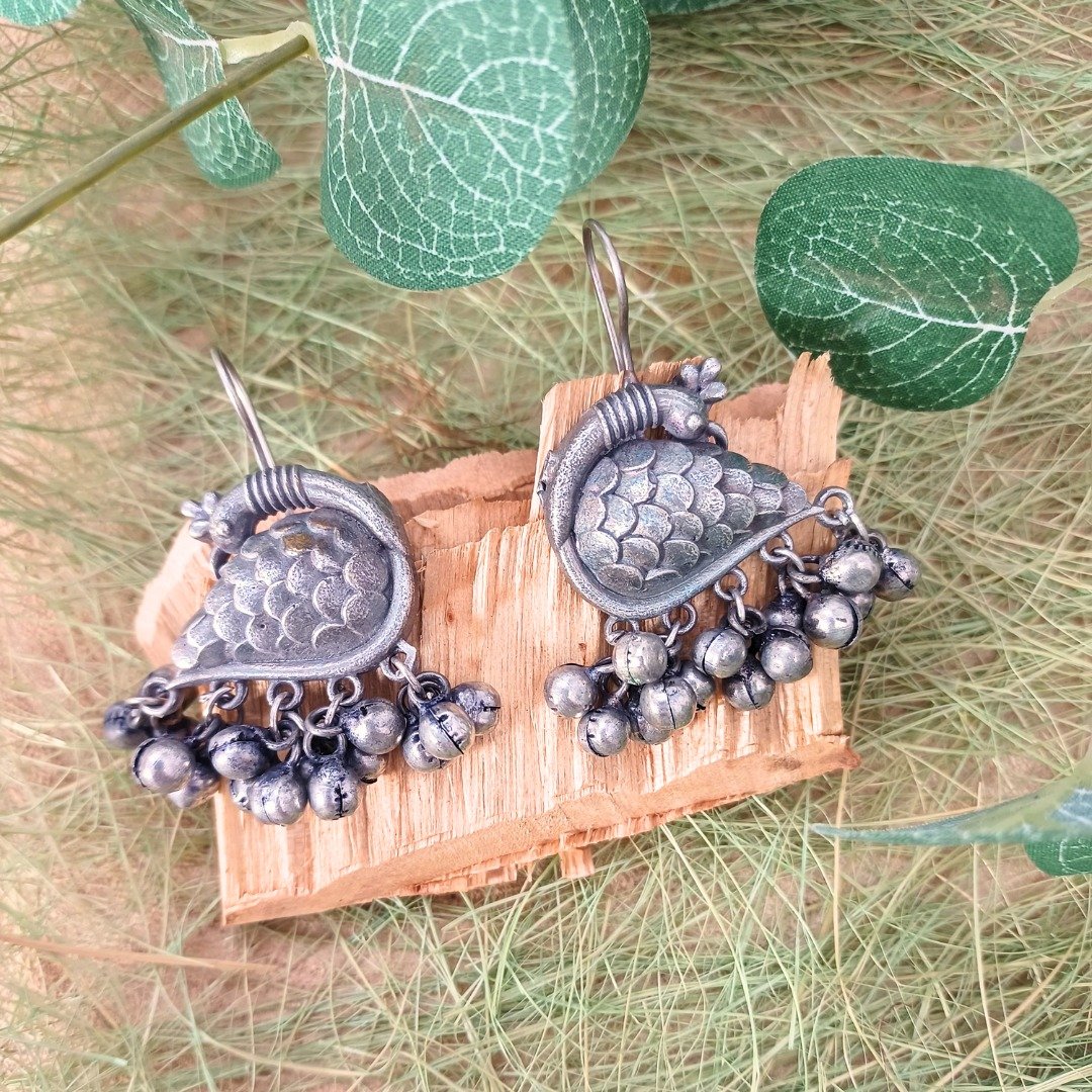 Vanita Peacock Charm Drop Earrings