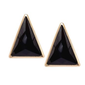 Black Triangle Stud Earrings