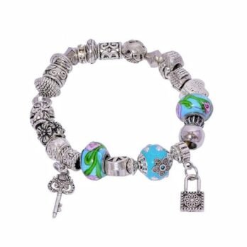 Whimsical Charm Bracelet with Garden-Inspired Details