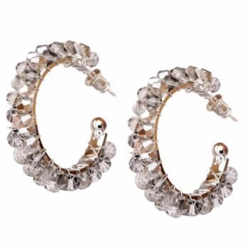 Crystal Cluster Hoop Earrings