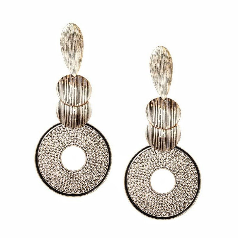 Retro Ripple Circle Earrings