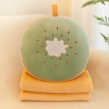 Green Bliss Kiwi Plush Cushion – Round Decorative Pillow
