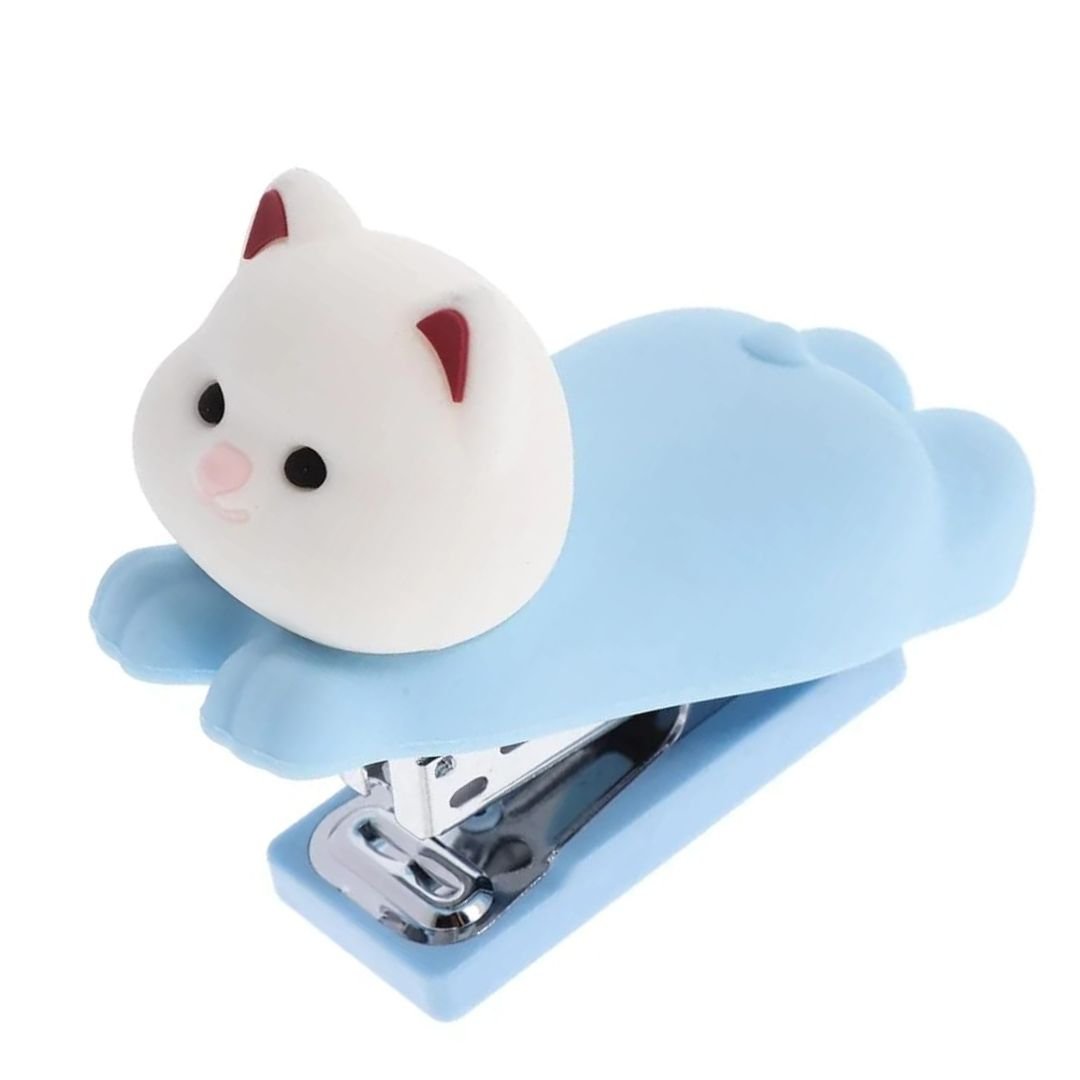 Silicon Stapler Cute Cat Blue Front