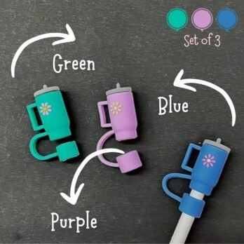 Silicone Straw Toppers Set of 3 – Dust Caps for Tumblers