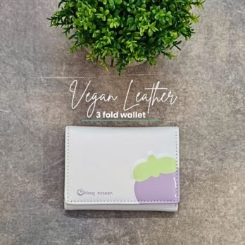 Vegan Leather 3-Fold Wallet – Mangosteen Design