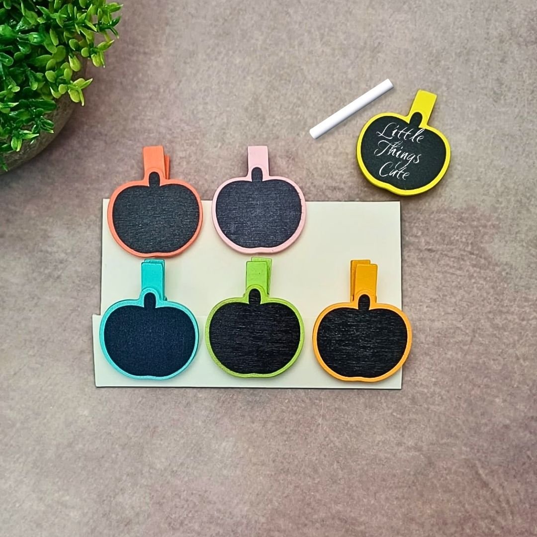 Mini Apple Chalkboard Clips – Pack of 6