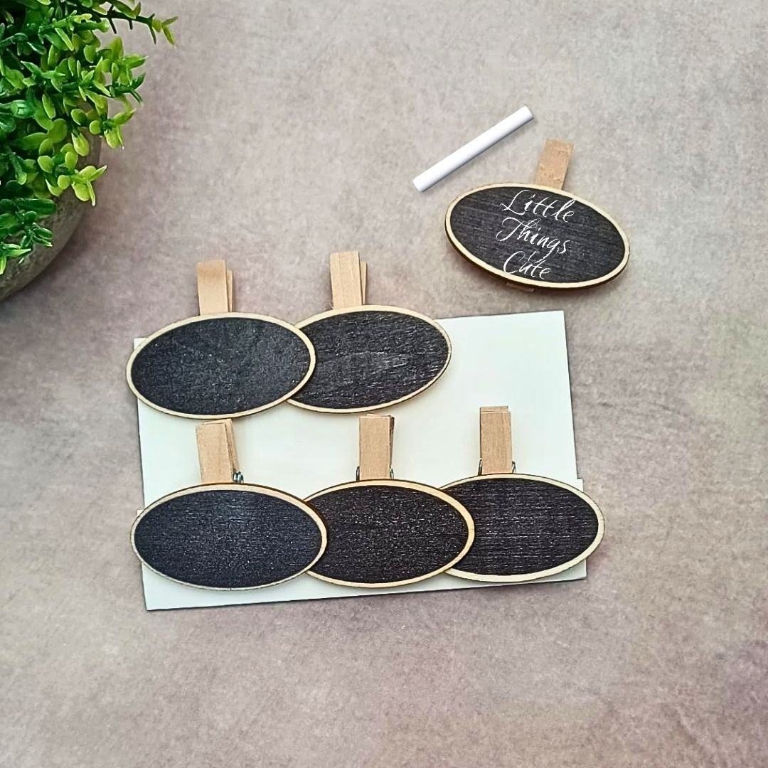 Mini Oval Chalkboard Clips – Pack of 6