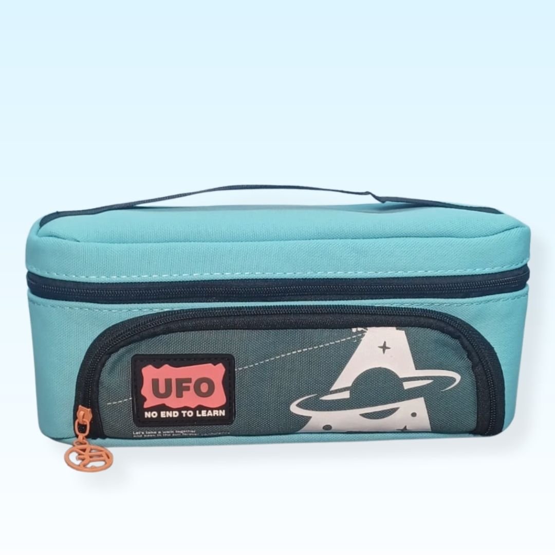 Teal & Dark Green UFO Stationery Pouch 1