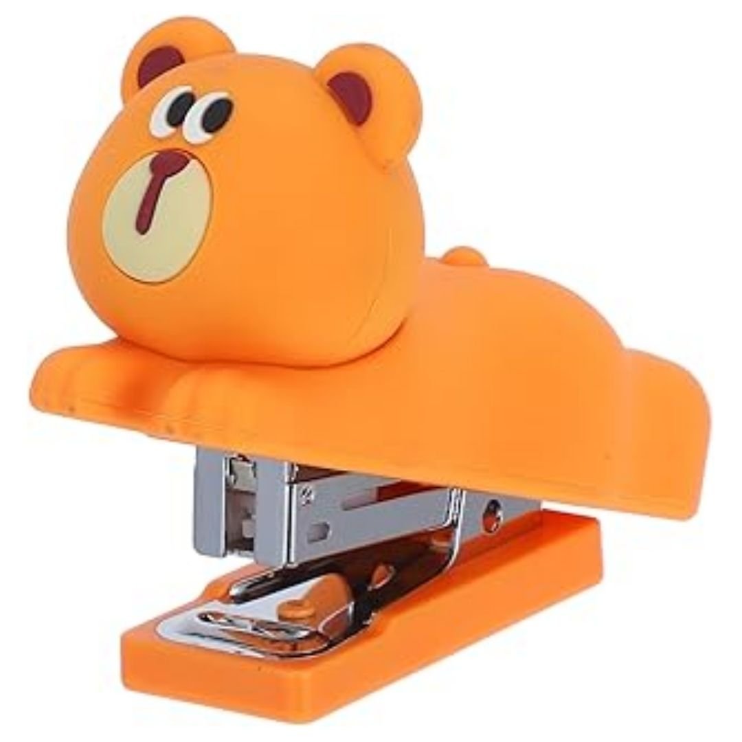 Orange Brown Bear Mini Stapler