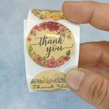 Thank You Stickers – 500 Round Floral