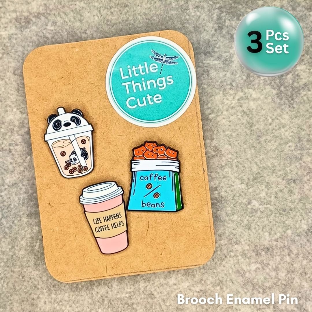 Coffee Lover Enamel Pins Set
