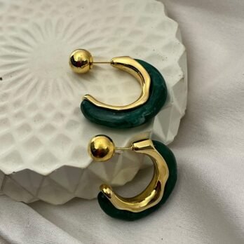 Emerald Resin Hoops