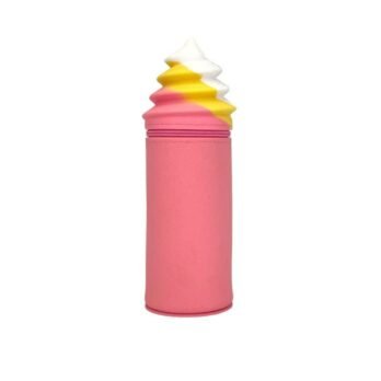 Pink Silicone Pencil Pouch – Ice Cream Style