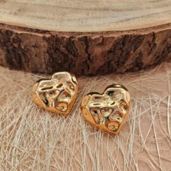 Molten Heart Studs – Gold