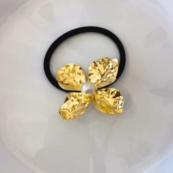 Metallic Bloom – Metal Tug Hair Ties
