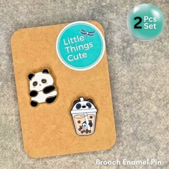 Cute Panda + Boba Tea Enamel Pins – Kawaii Lapel Brooch Set for Bags & Jackets