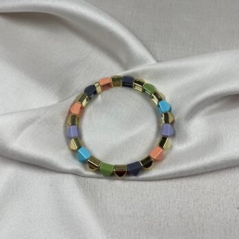 Prism Harmony Bracelet – Multicolor Enamel & Gold Geometry