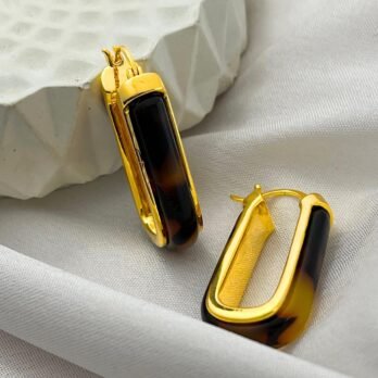 Tortoise Link Elongated Hoops