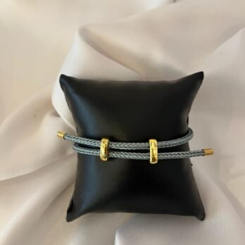 Sleek Steel Grace Vegan Leather Bracelet