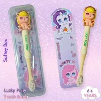 Lucky Pony Kids Toothbrush with Case – Yellow | Ages 6+