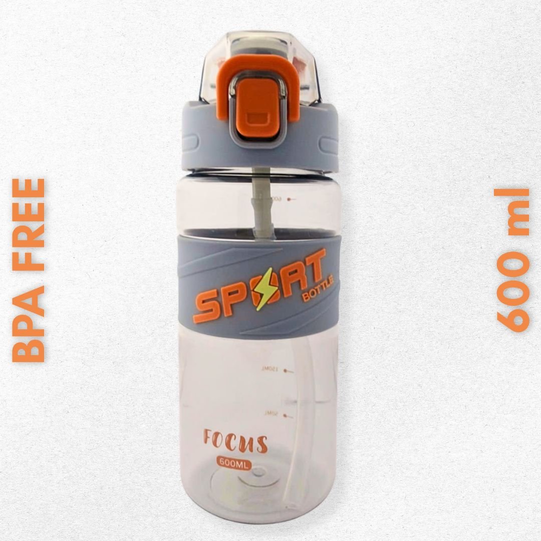 Orange 600 ml BPA free sports water bottle