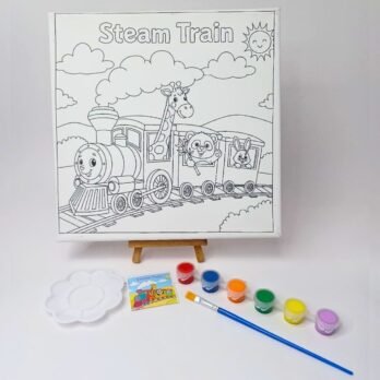 Steam Train Painting Kit for Kids | Ready to Paint Canvas