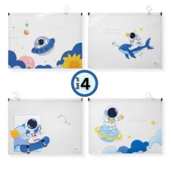 Space Astronaut A4 Zipper Folder (Set of 4)