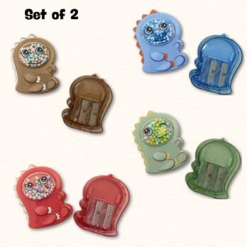 Dino Shaped Pencil Sharpener Set – Pack of 2 Cute Sharpeners