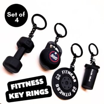 Fitness Keychain Set of 4 – Black