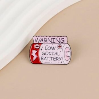 Low Social Battery Enamel Pin | Funny Introvert Lapel Badge