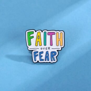 Faith Over Fear Enamel Pin – Inspirational Motivational Lapel Badge for Bags, Jackets & Gifting